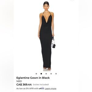 NBD Black Halter Cowl Maxi Dress